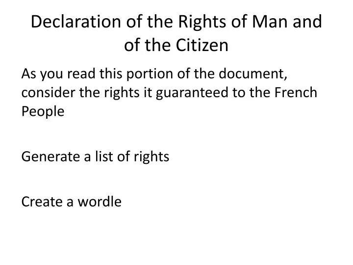 declaration of the rights of man and of the citizen