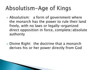 Absolutism-Age of Kings