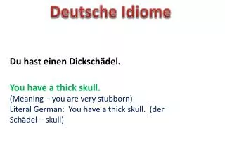Deutsche Idiome