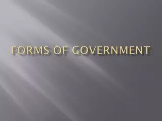 forms of government