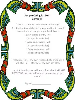Sample Caring for Self Contract