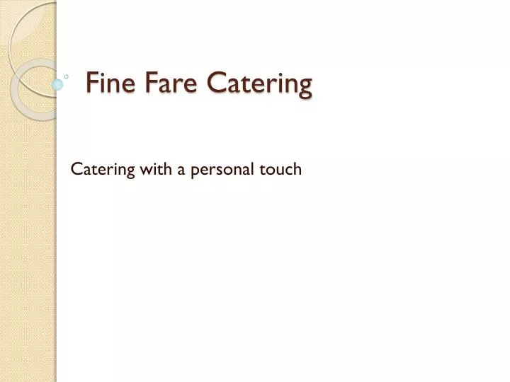 fine fare catering