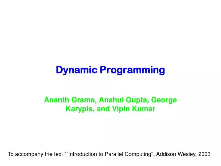 dynamic programming