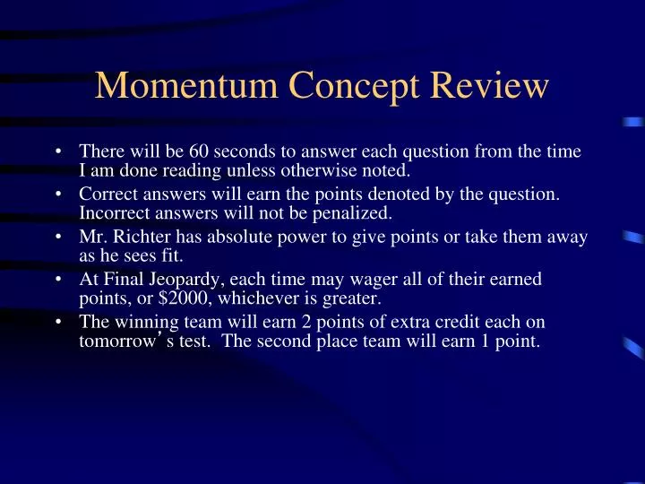 momentum concept review
