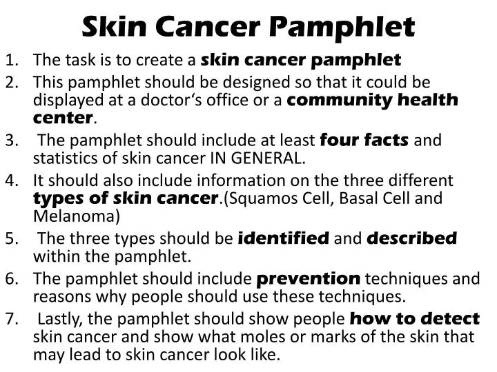 skin cancer pamphlet