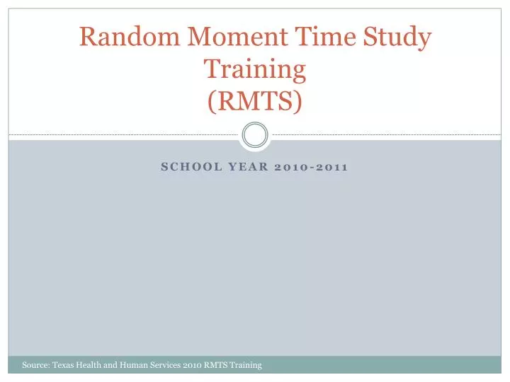 random moment time study training rmts