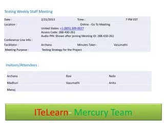 ITeLearn - Mercury Team