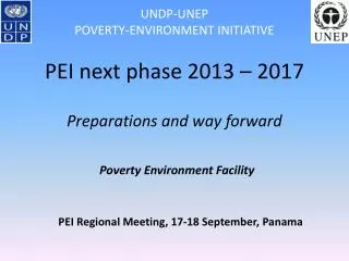 PEI Regional Meeting, 17-18 September, Panama