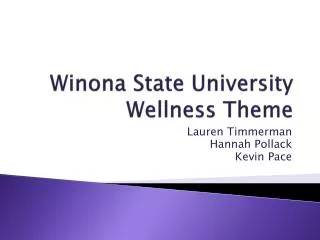 Winona State University Wellness Theme