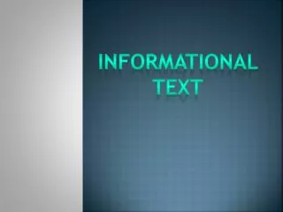 Informational text
