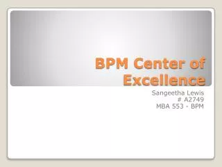 BPM Center of Excellence