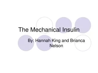 The Mechanical Insulin