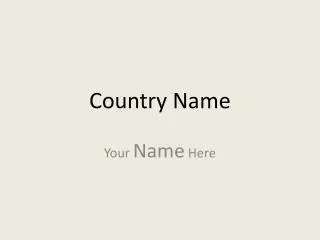 Country Name