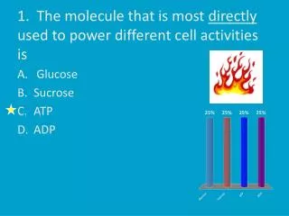 1. The molecule that is most directly used to power different cell activities is