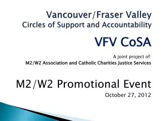 Vancouver/Fraser Valley Circles of Support and Accountability