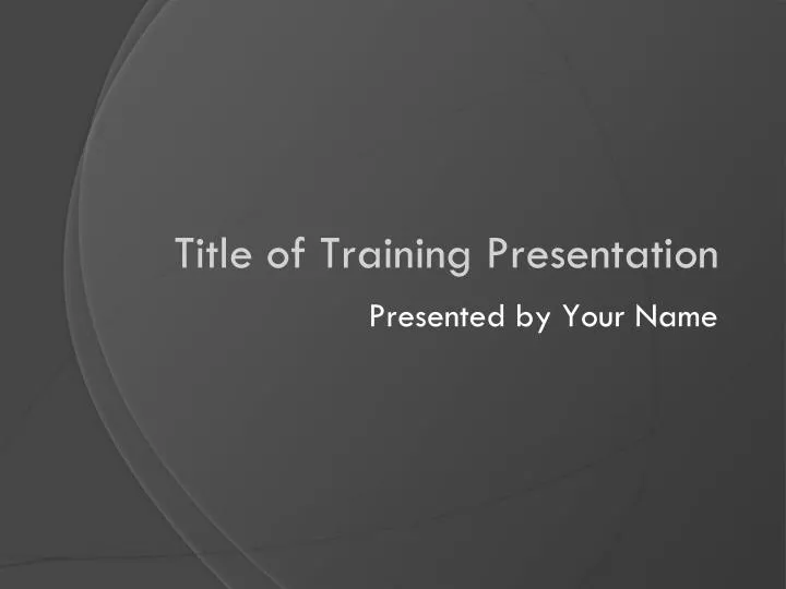 title of training presentation