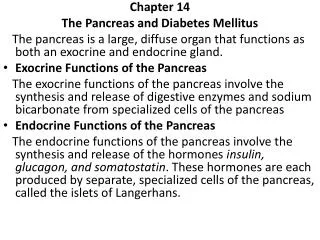 Chapter 14 The Pancreas and Diabetes Mellitus