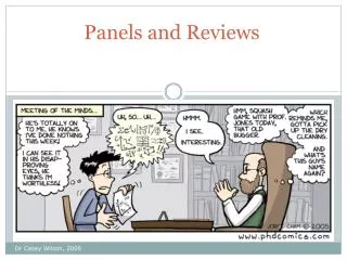 Panels and Reviews