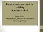 Obstacles to Spiritual Capacity Building via Prayer - slide 1