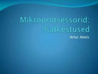 mikroprotsessorid katkestused