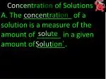 Understanding Concentration of Solutions - slide 1