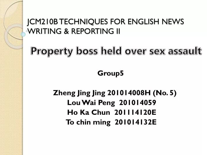 jcm210b techniques for english news writing reporting ii