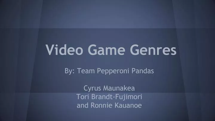 video game genres