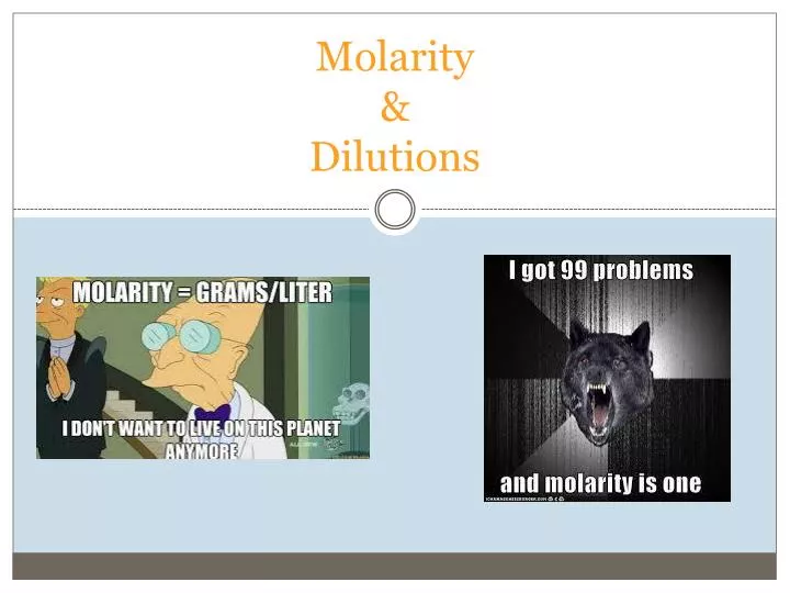 molarity dilutions