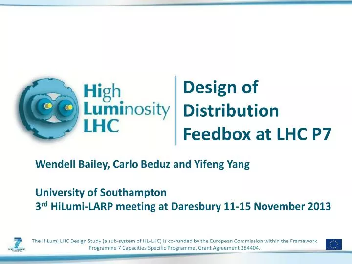 design of distribution feedbox at lhc p7