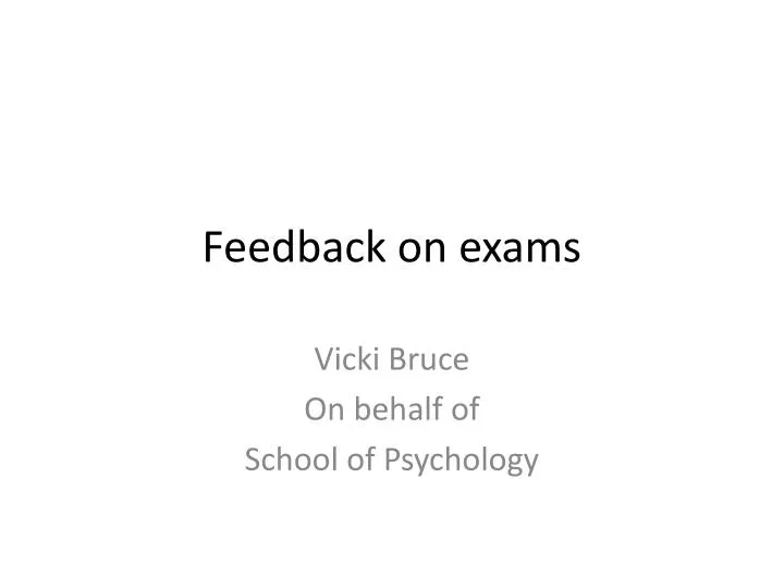 feedback on exams