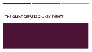 the great depression key events