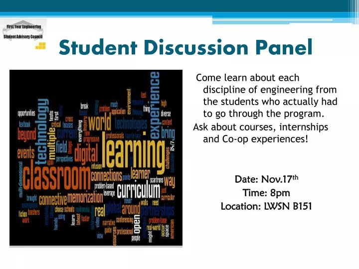 student discussion panel