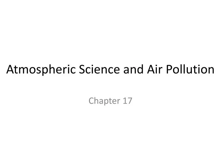 atmospheric science and air pollution