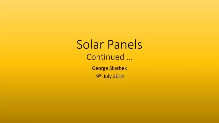 solar panels continued