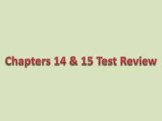 Chapters 14 &amp; 15 Test Review