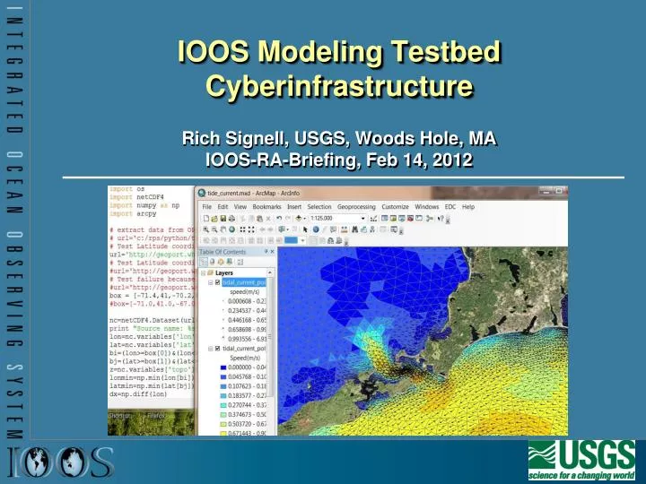 ioos modeling testbed cyberinfrastructure