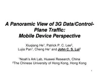 A Panoramic View of 3G Data/Control-Plane Traffic: Mobile Device Perspective