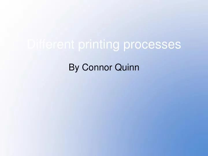 different printing processes