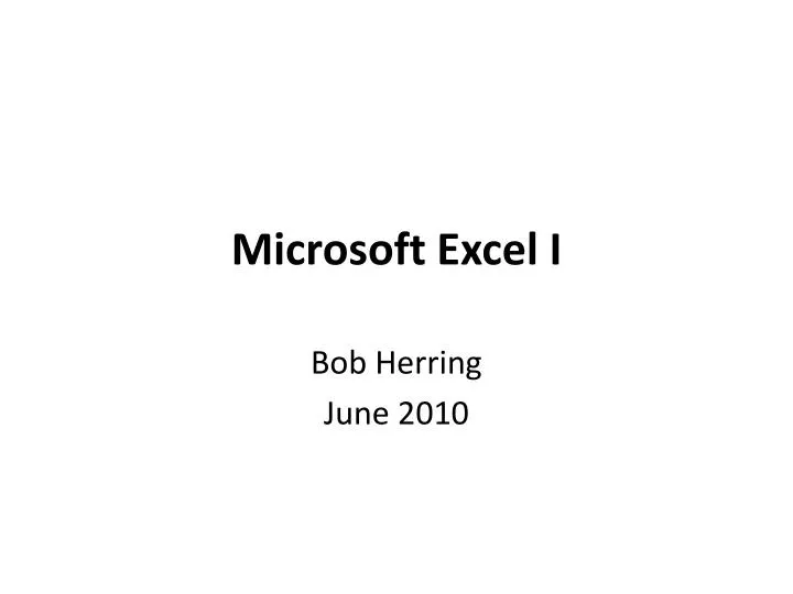 microsoft excel i