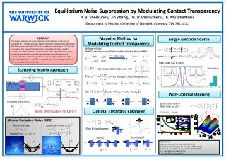 Equilibrium Noise Suppression by Modulating Contact Transparency