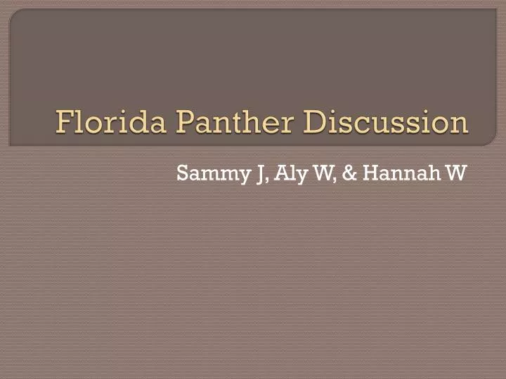 florida panther discussion