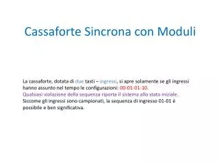 cassaforte sincrona con moduli