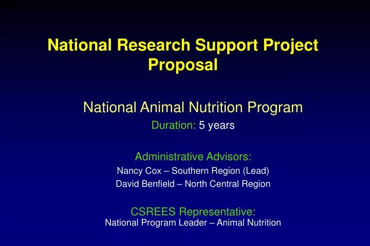 national research support project proposal