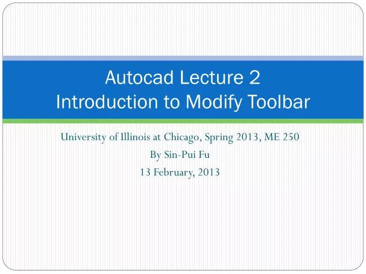 autocad lecture 2 introduction to modify toolbar