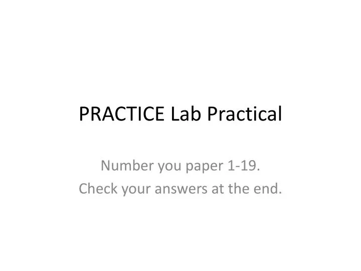practice lab practical