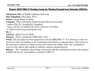 Project: IEEE P802.15 Working Group for Wireless Personal Area Networks (WPANs)