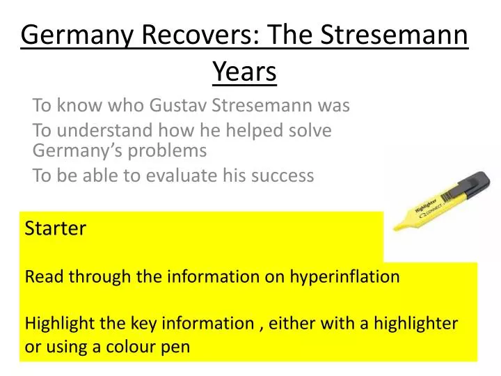germany recovers the stresemann years