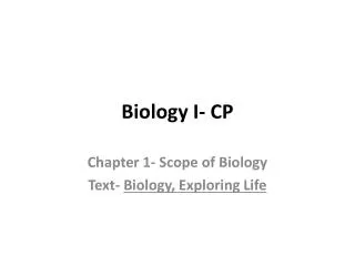 Biology I- CP