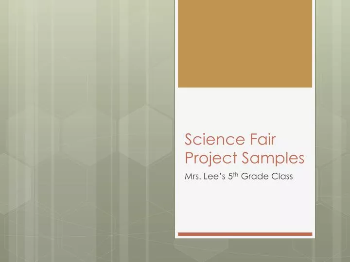 science fair project samples