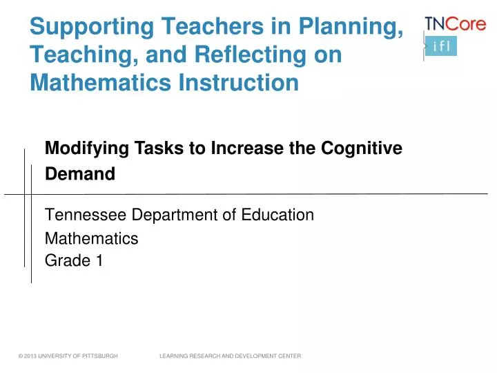 supporting teachers in planning teaching and reflecting on mathematics instruction